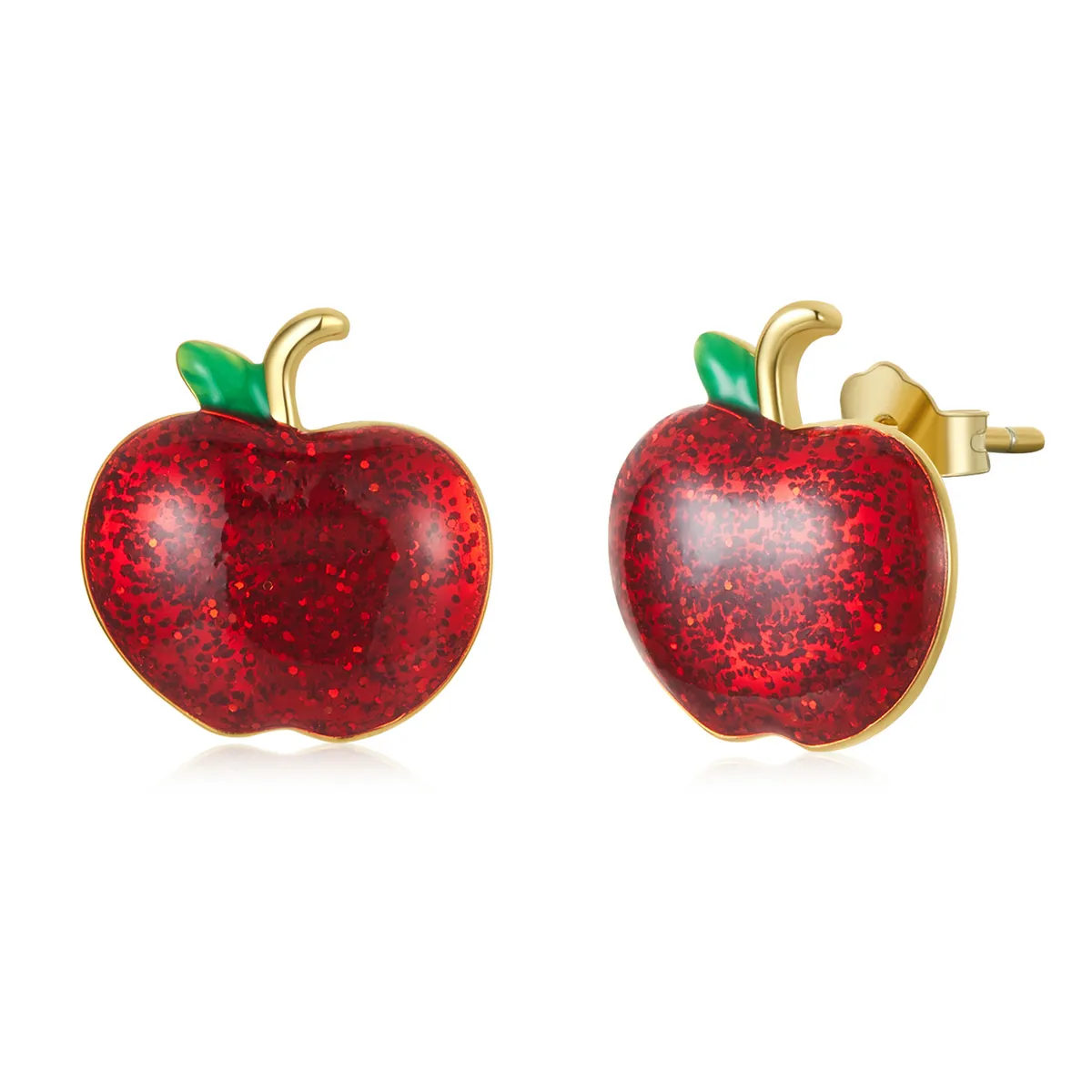 Pandora Style Christmas Apples Stud Earrings - SCE1314