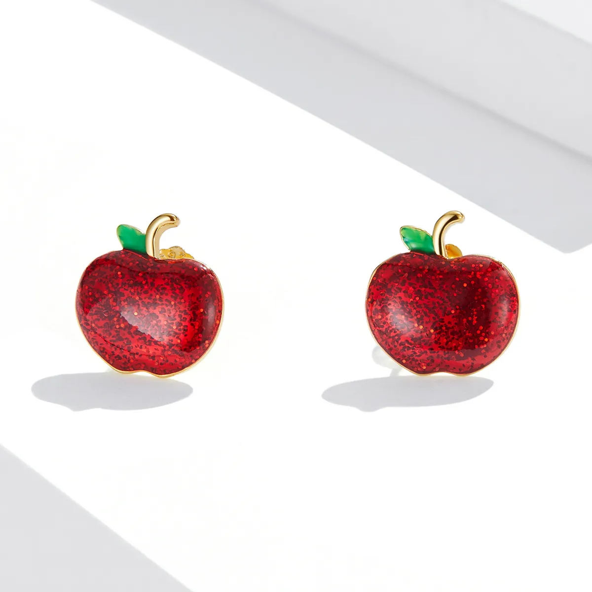 Pandora Style Christmas Apples Stud Earrings - SCE1314