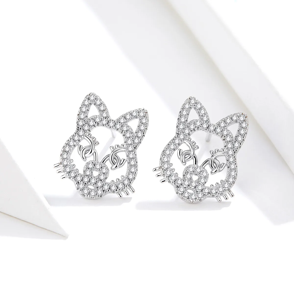 Pandora Style Cute and Cute Tiger Stud Earrings - SCE763