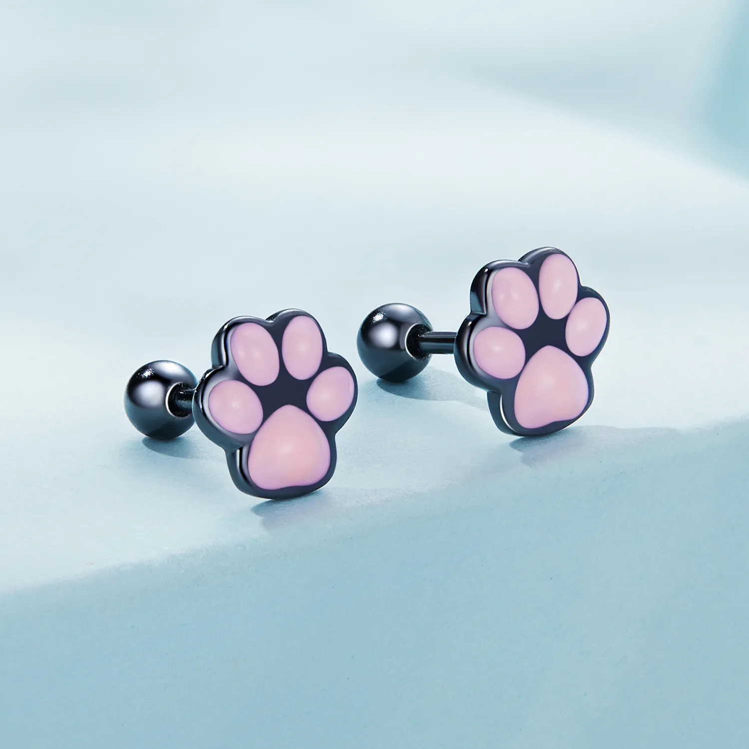 Pandora Style Cute Cat Paw Stud Earrings - SCE1516