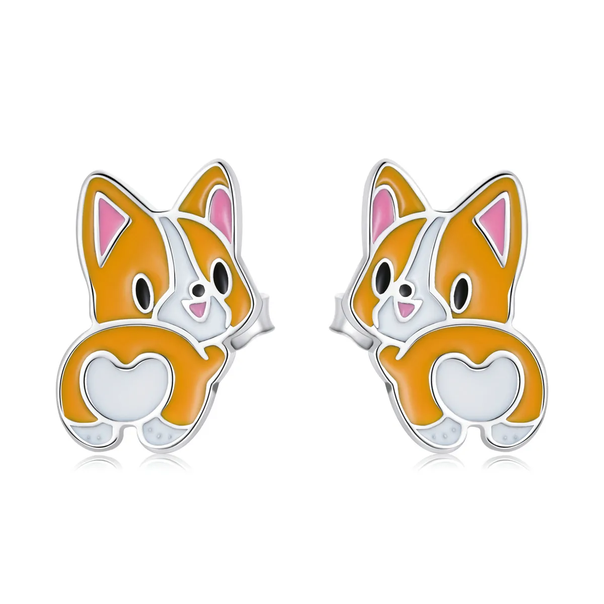 Pandora Style Cute Corgi Stud Earrings - SCE1281