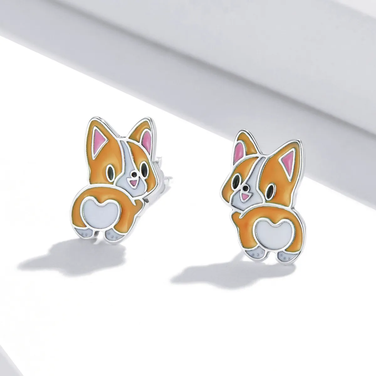 Pandora Style Cute Corgi Stud Earrings - SCE1281