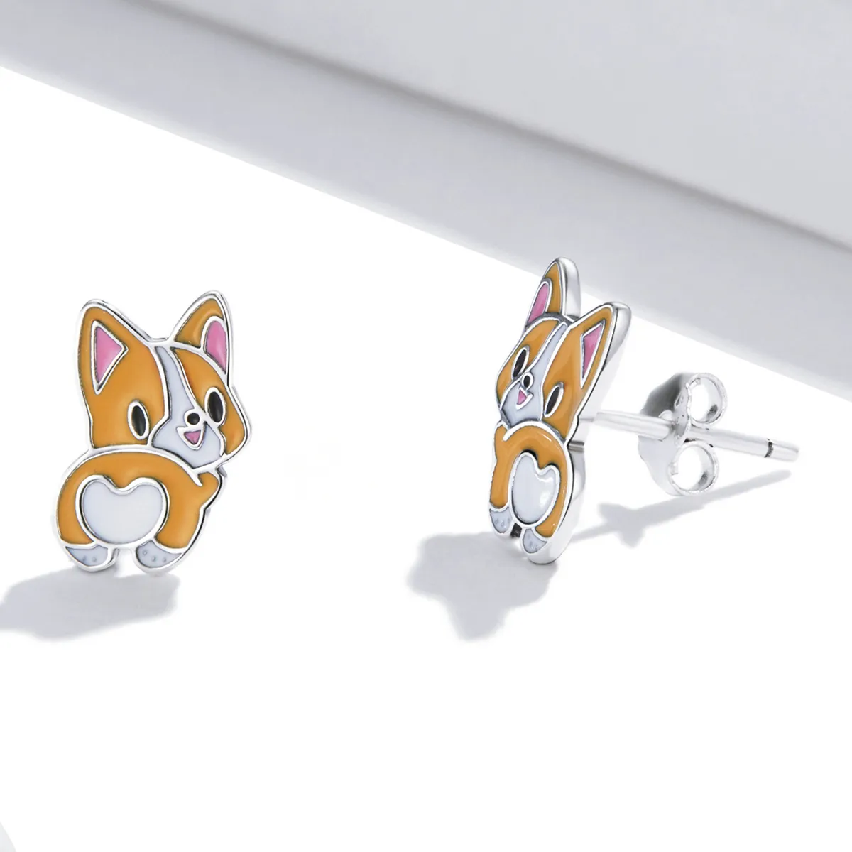 Pandora Style Cute Corgi Stud Earrings - SCE1281