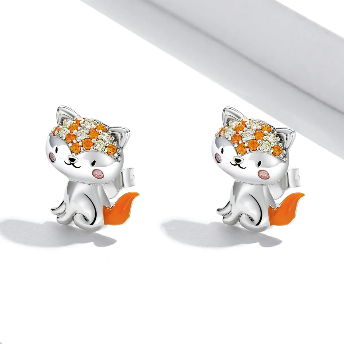 Pandora Style Cute Fox Stud Earrings - SCE1373