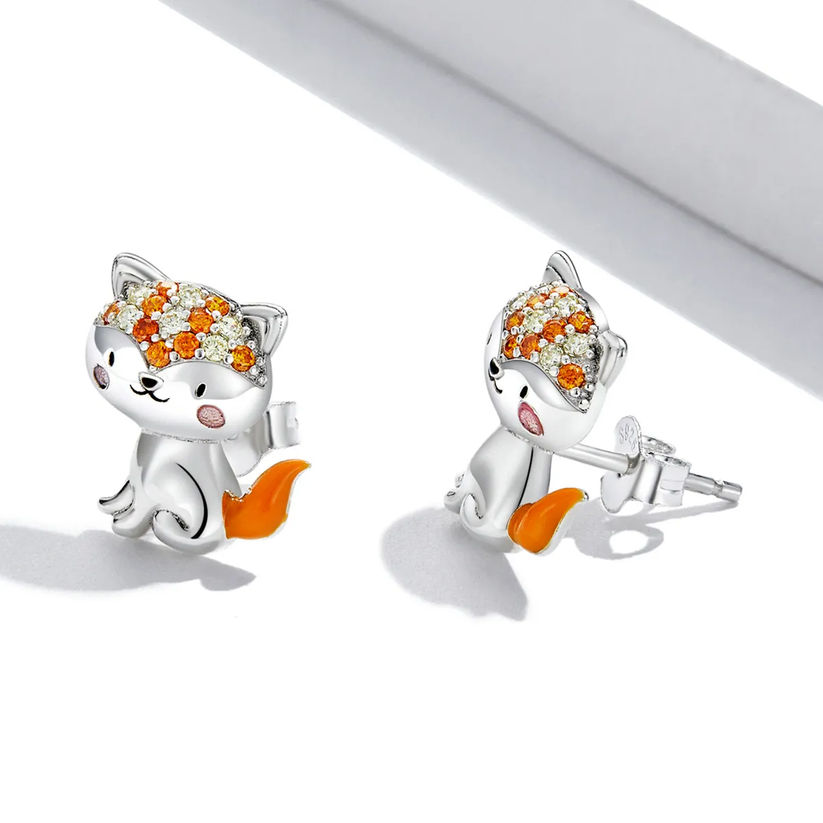 Pandora Style Cute Fox Stud Earrings - SCE1373