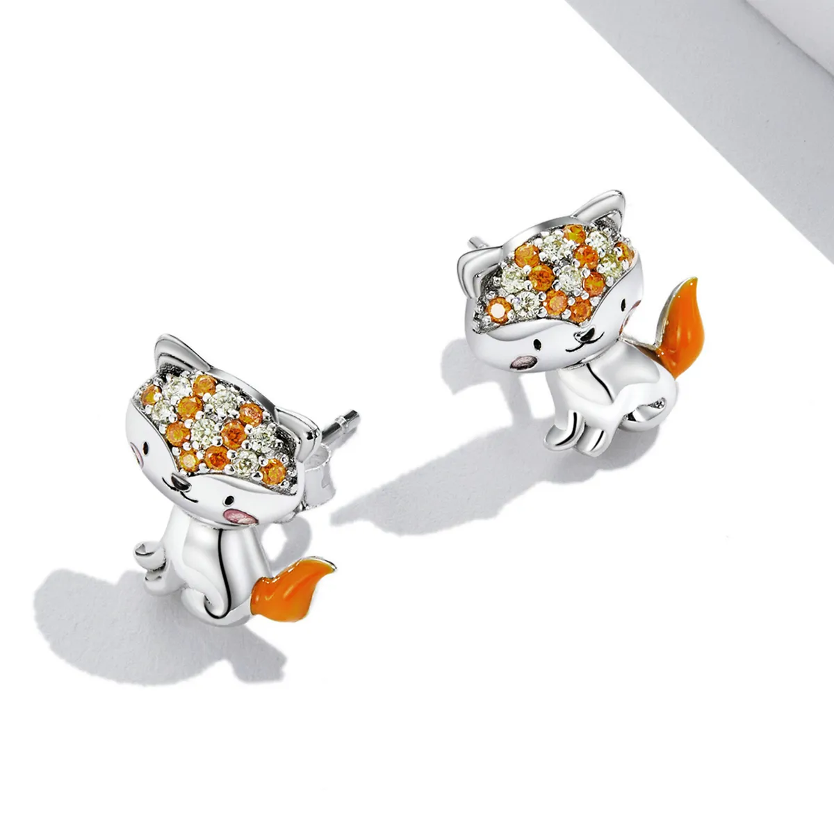 Pandora Style Cute Fox Stud Earrings - SCE1373