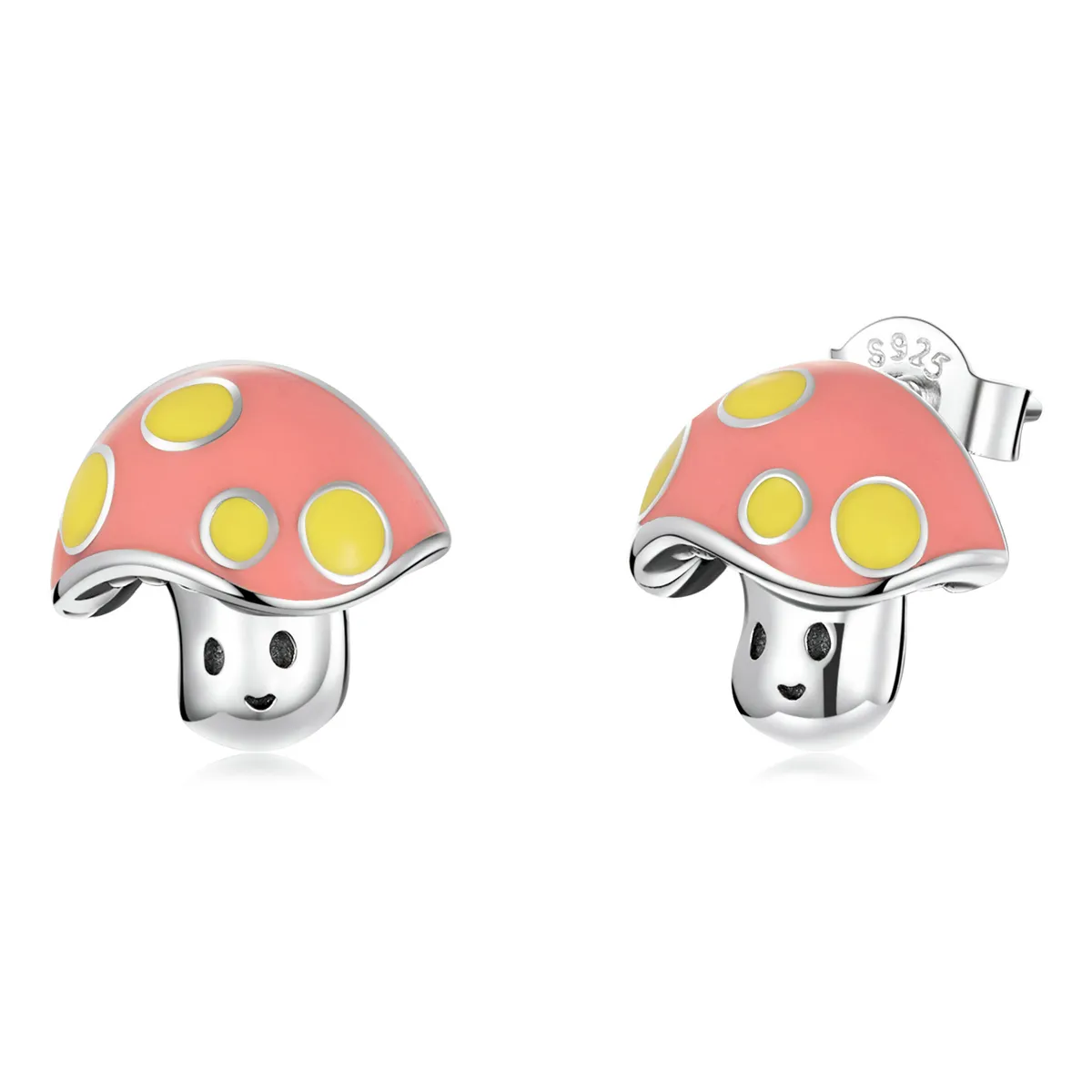 Pandora Style Cute Little Mushroom Stud Earrings - SCE1336