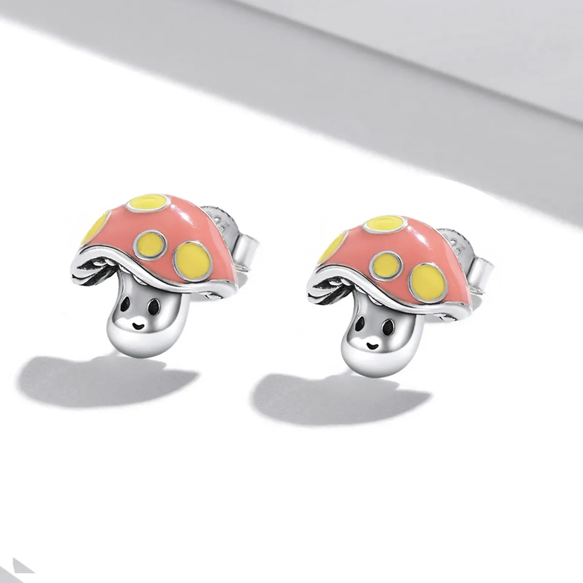 Pandora Style Cute Little Mushroom Stud Earrings - SCE1336