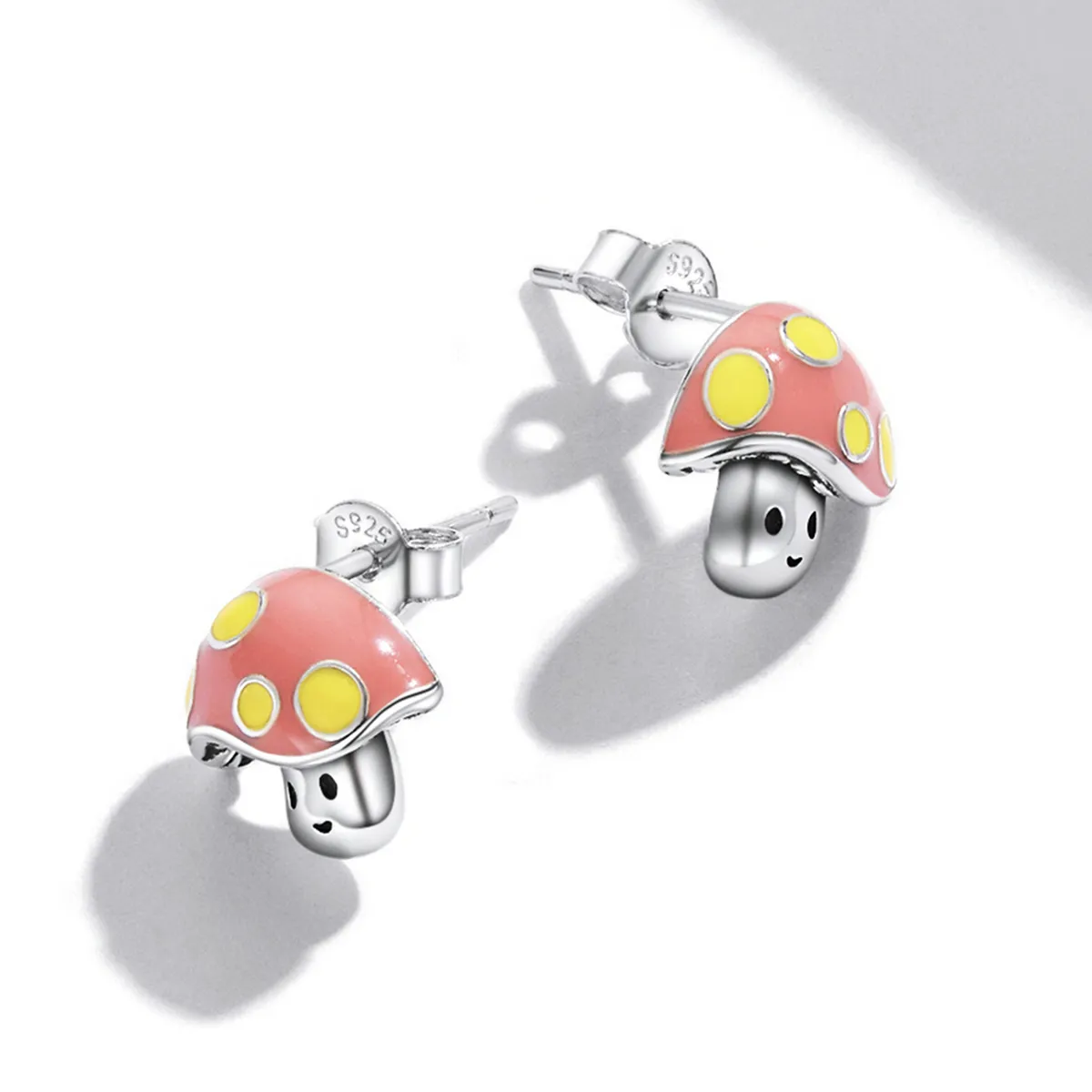 Pandora Style Cute Little Mushroom Stud Earrings - SCE1336