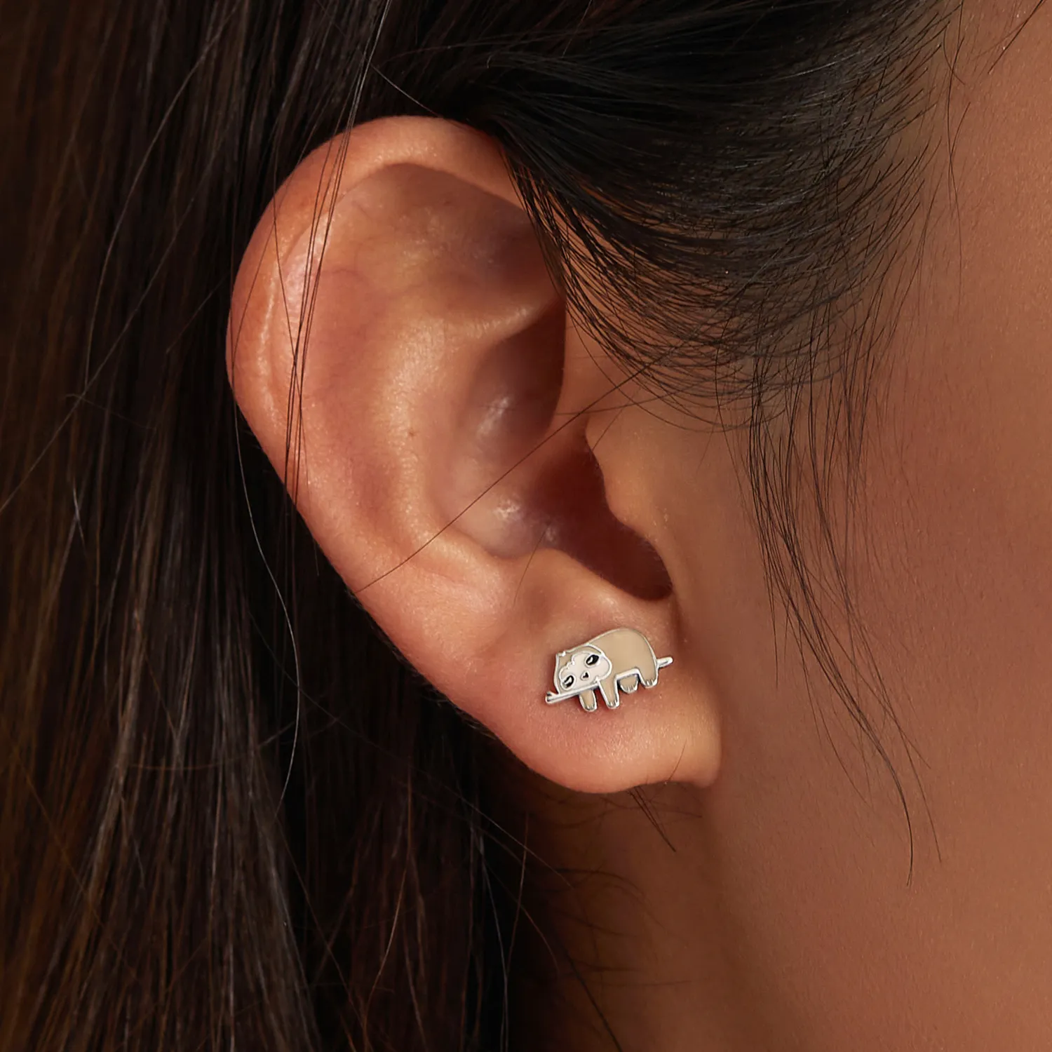 Pandora Style Cute Sloth Stud Earrings - SCE1280