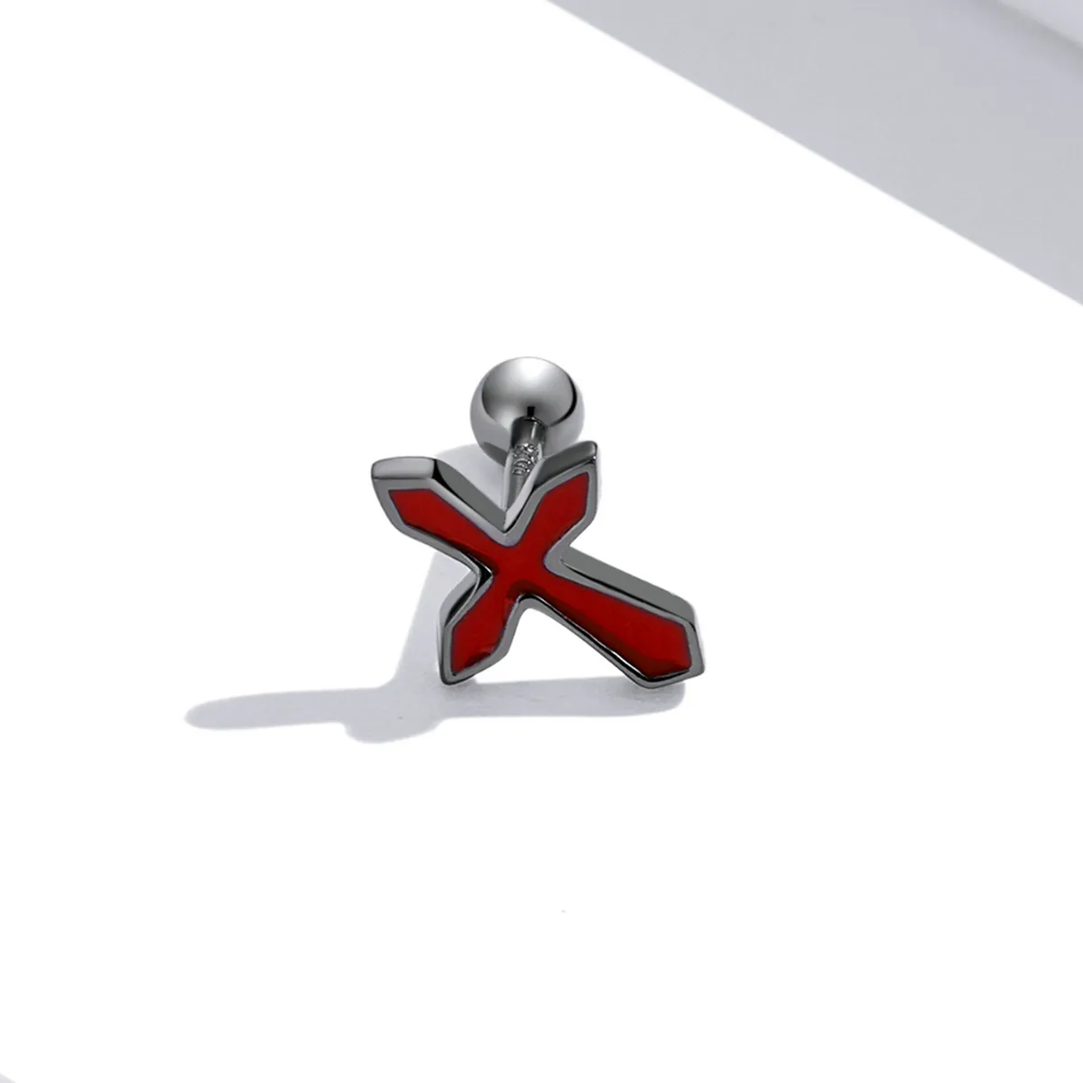 Pandora Style Dark Cross Stud Earrings - SCE1327