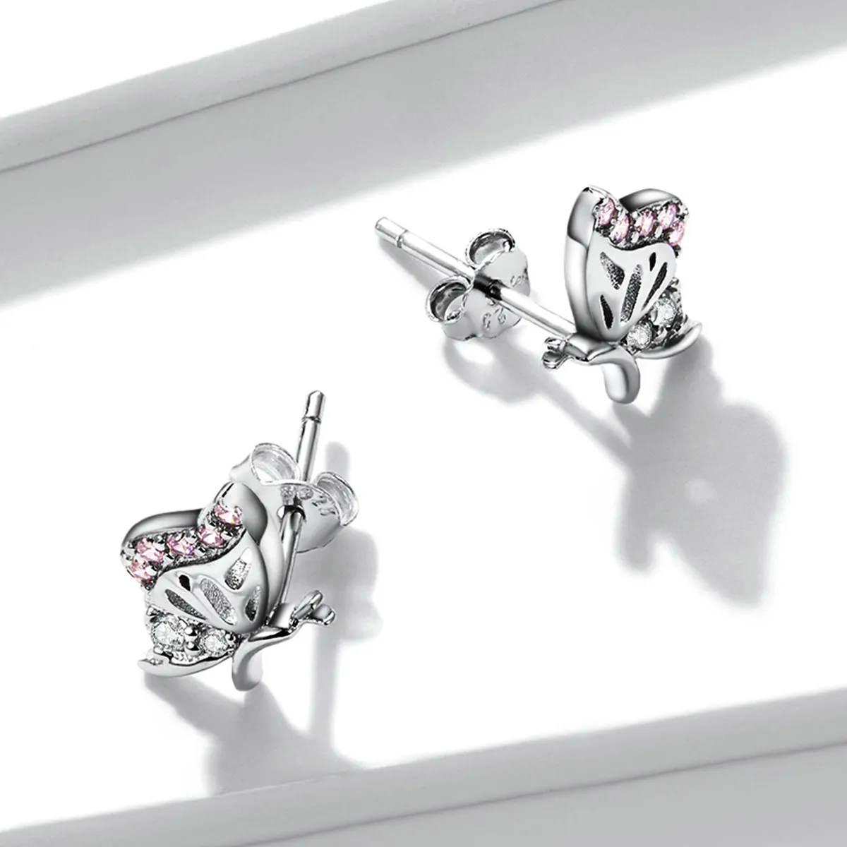 Pandora Style Delicate Butterfly Stud Earrings - BSE574