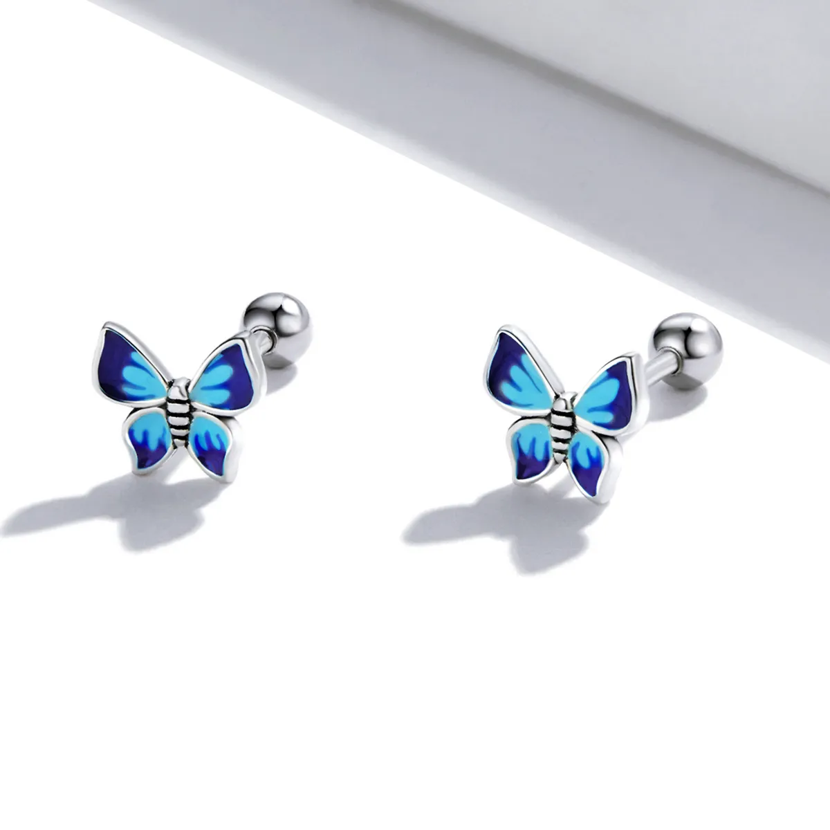 Pandora Style Delicate Butterfly Stud Earrings - SCE1285