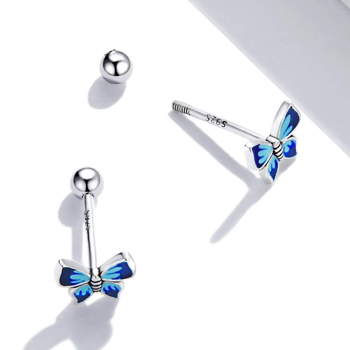 Pandora Style Delicate Butterfly Stud Earrings - SCE1285