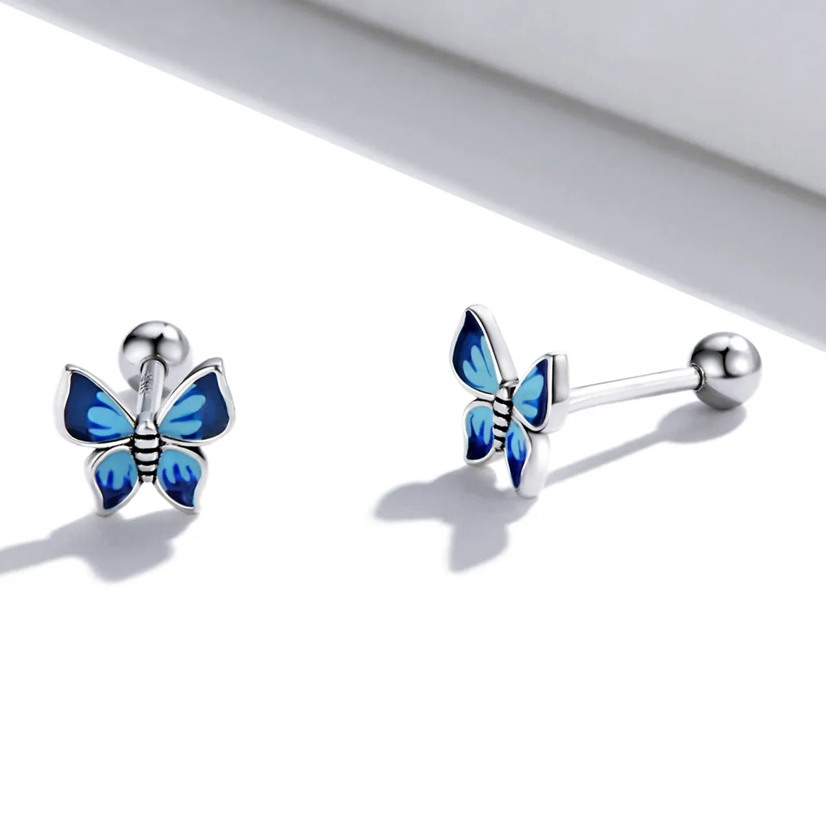 Pandora Style Delicate Butterfly Stud Earrings - SCE1285