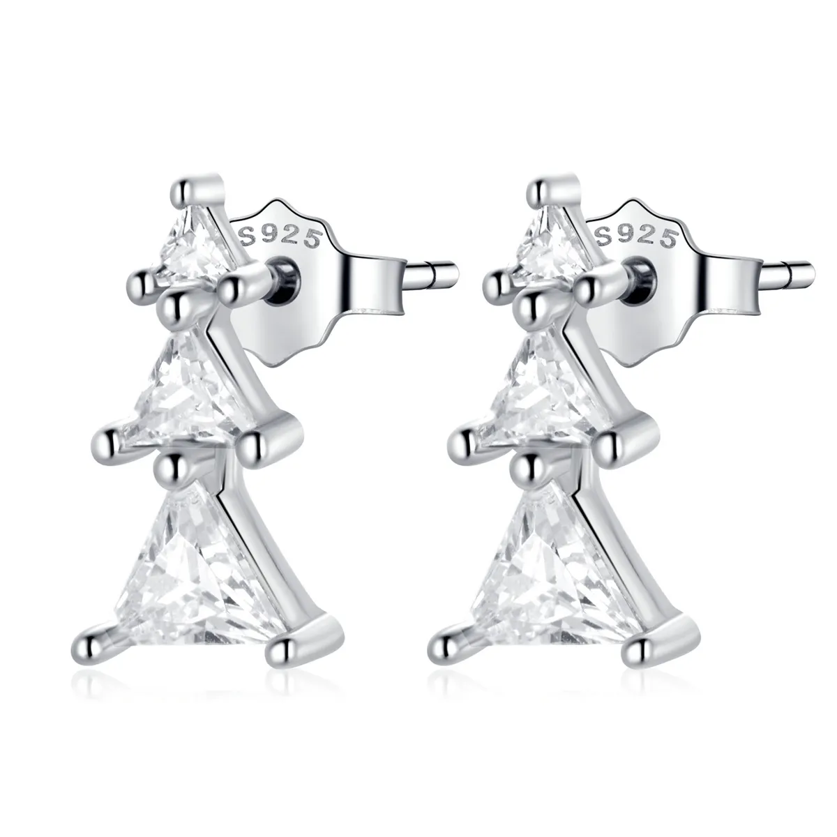 pandora style delicate christmas tree stud earrings sce1268a