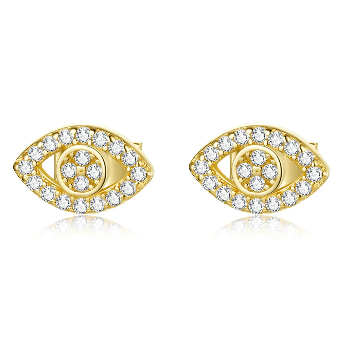 Pandora Style Devil Eye Stud Earrings - BSE518