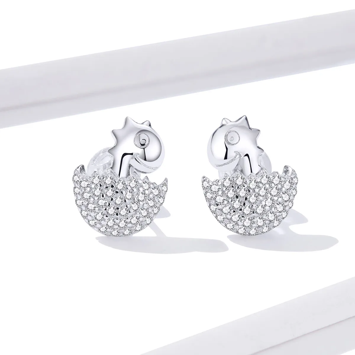 Pandora Style Dinosaur Baby Stud Earrings - BSE354