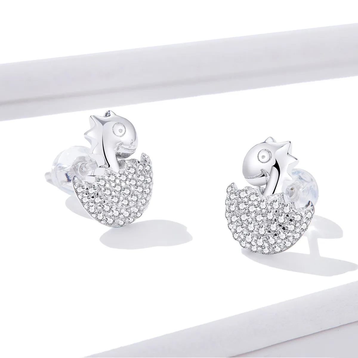 Pandora Style Dinosaur Baby Stud Earrings - BSE354