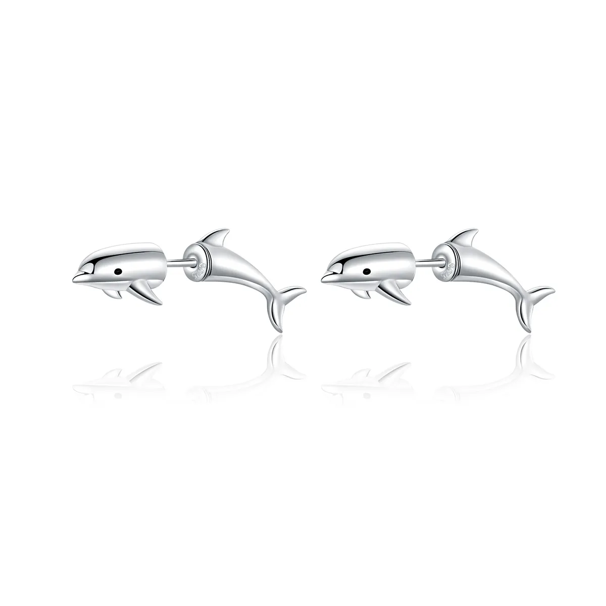 Pandora Style Dolphin Stud Earrings - BSE184