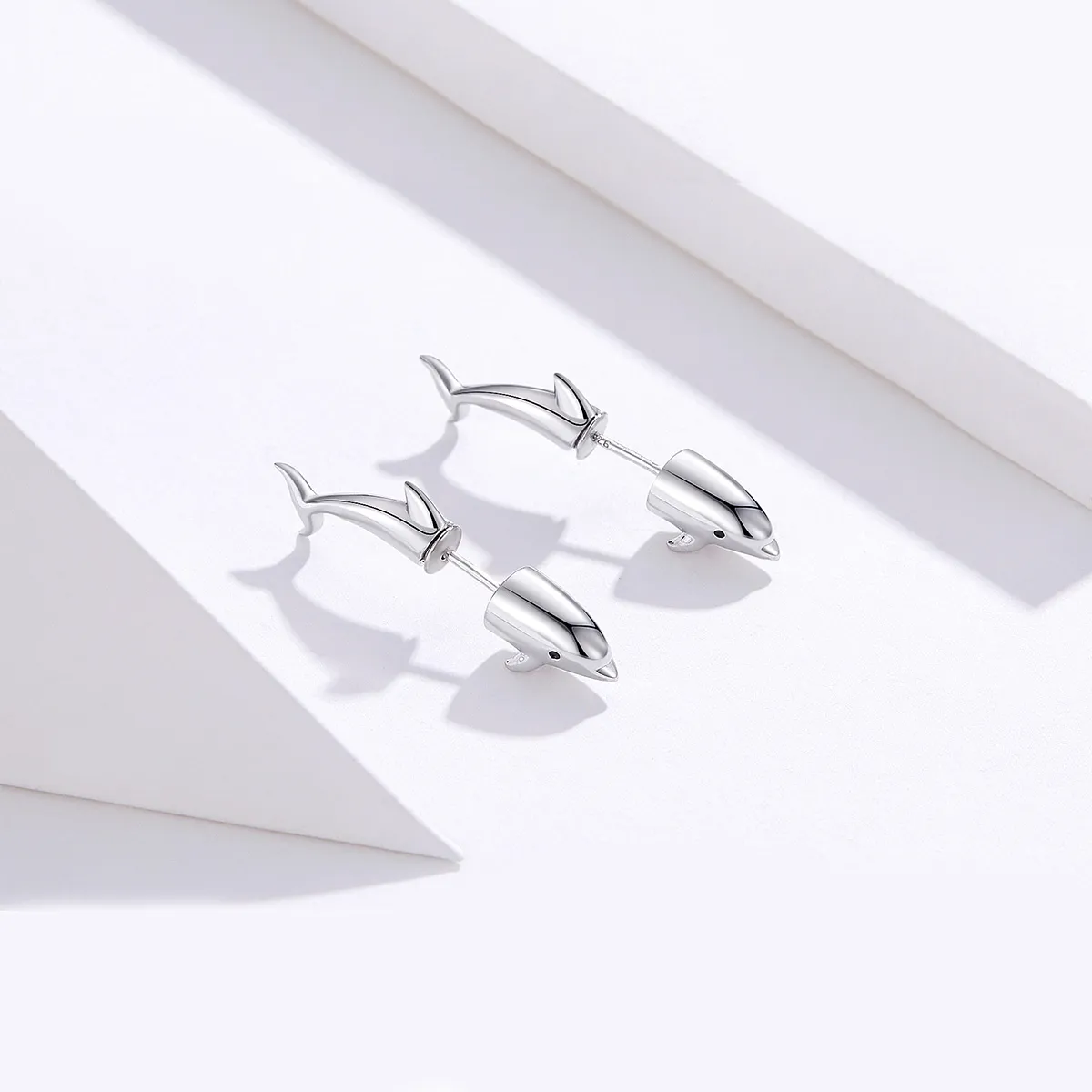 Pandora Style Dolphin Stud Earrings - BSE184