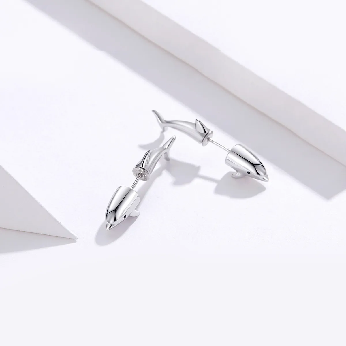 Pandora Style Dolphin Stud Earrings - BSE184