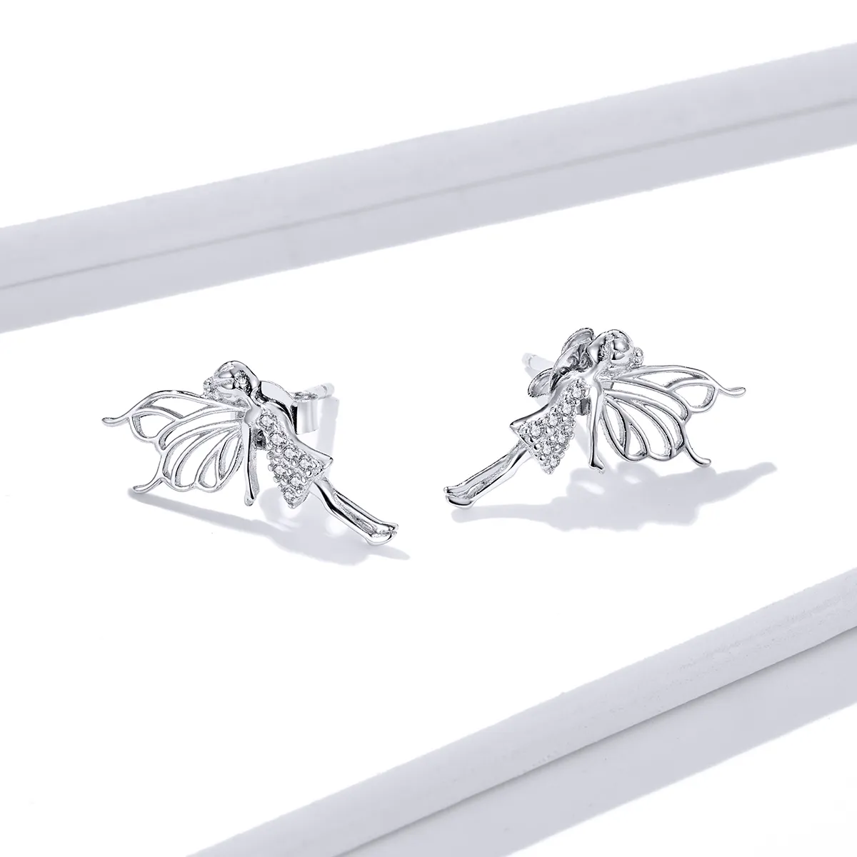 Pandora Style Flower Elf Stud Earrings - BSE338