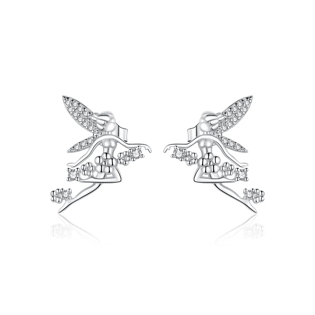 Pandora Style Flower Elf Stud Earrings - BSE341