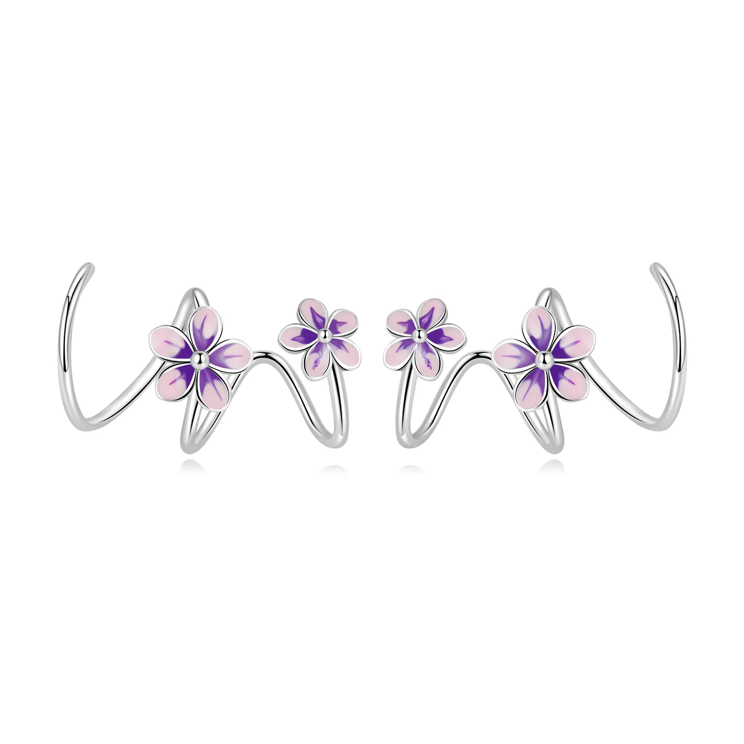 Pandora Style Flowers Stud Earrings - SCE1462