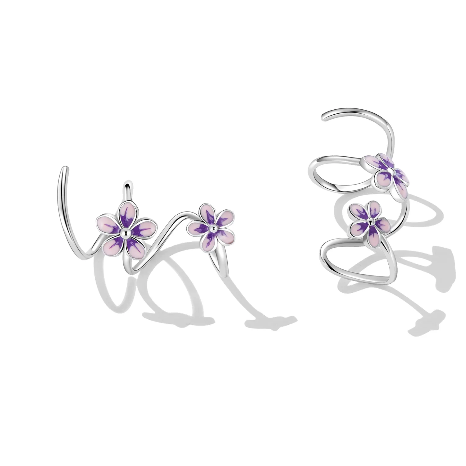 Pandora Style Flowers Stud Earrings - SCE1462