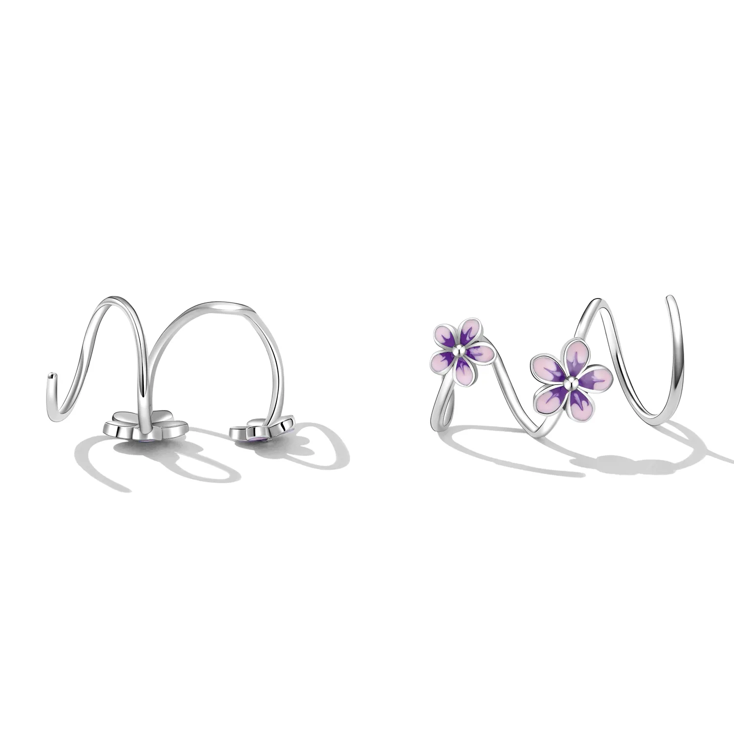 Pandora Style Flowers Stud Earrings - SCE1462