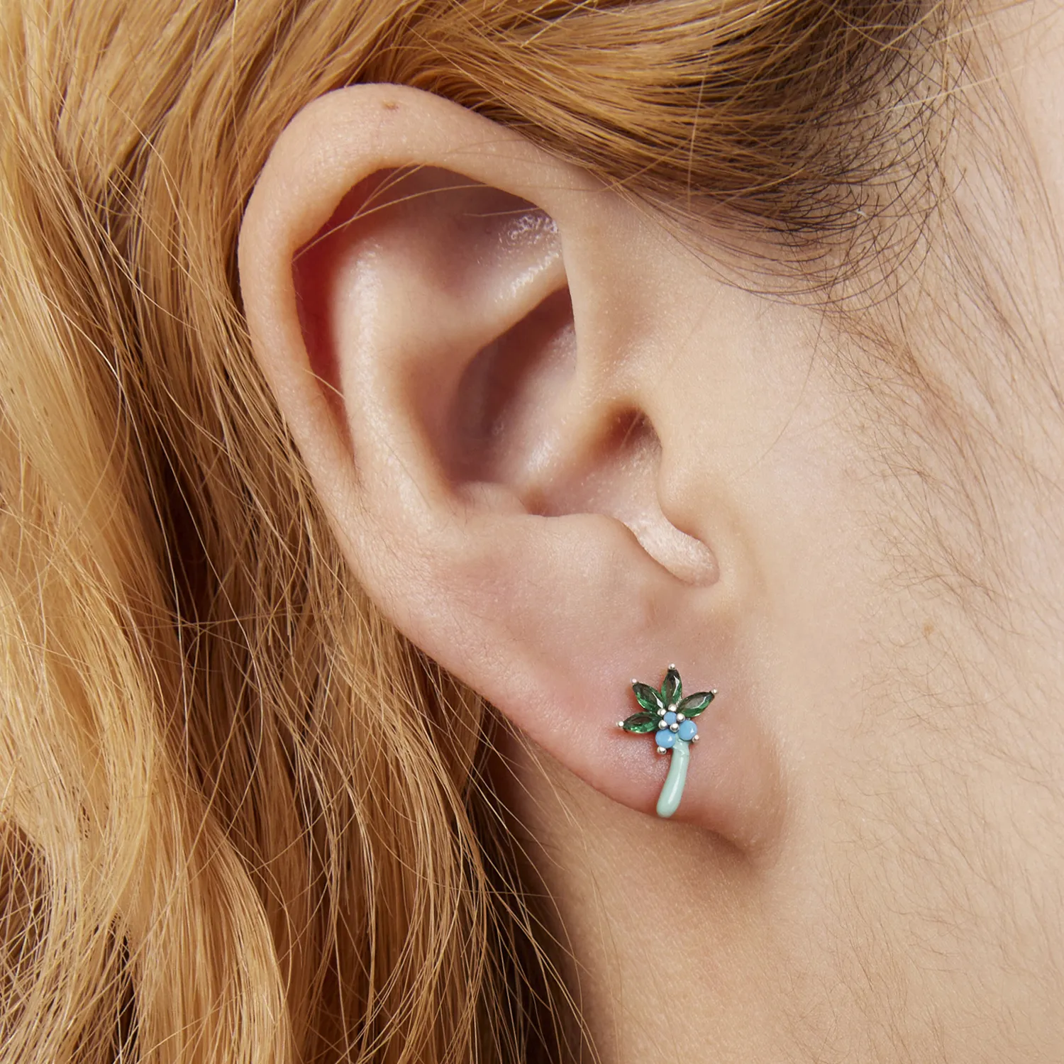 Pandora Style Funny Coconut Tree Stud Earrings - SCE1403