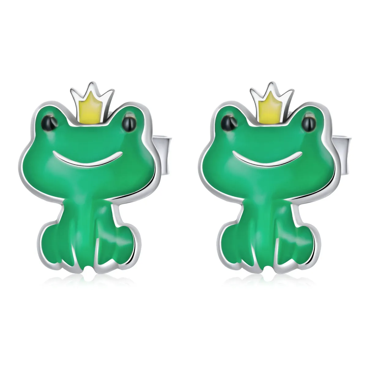 Pandora Style Funny Little Frog Stud Earrings - SCE1380