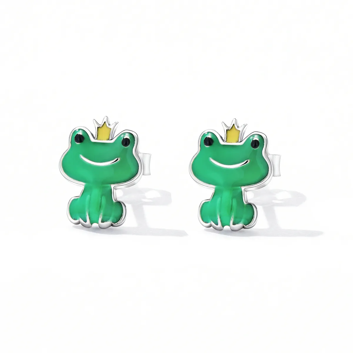 Pandora Style Funny Little Frog Stud Earrings - SCE1380