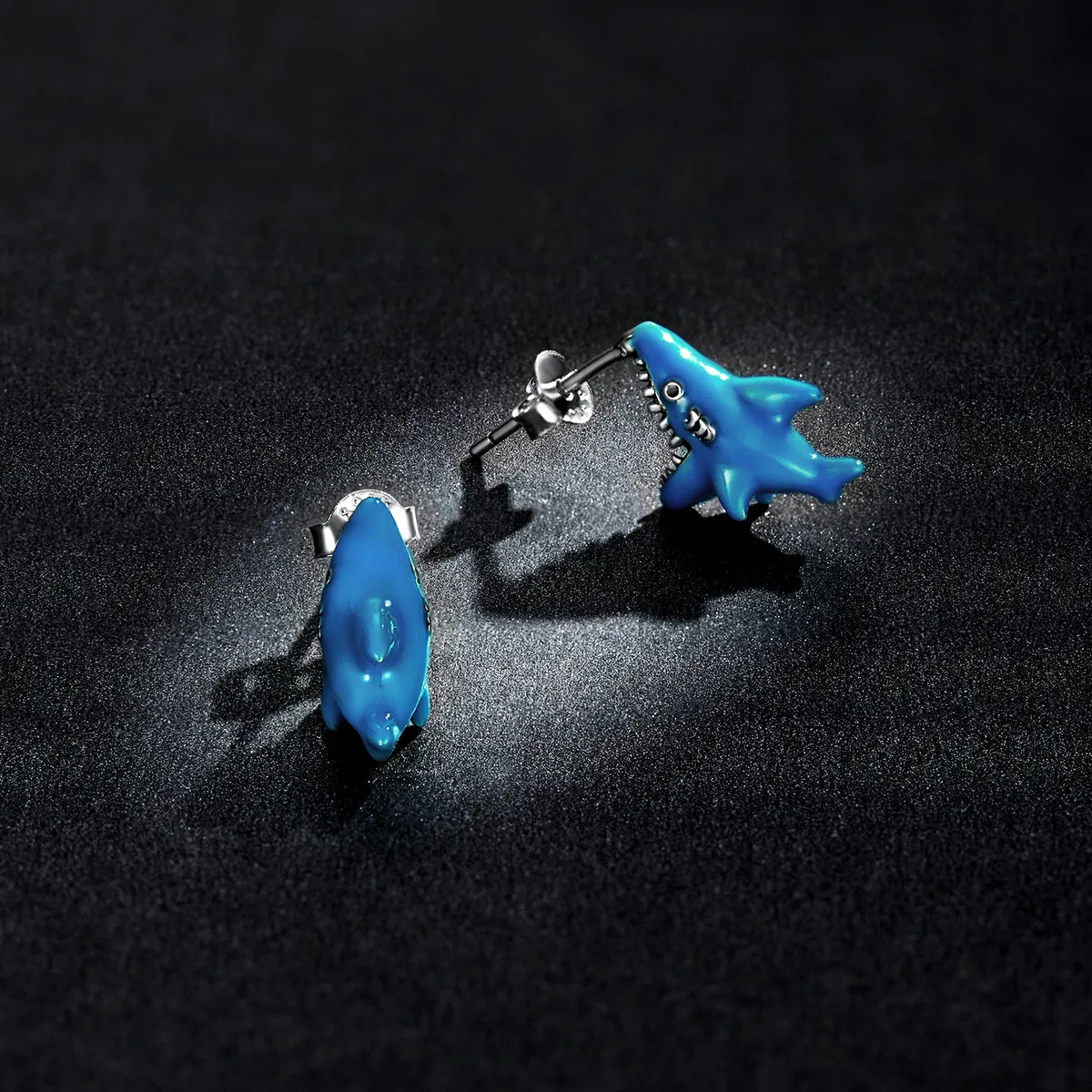 Pandora Style Funny Little Shark Stud Earrings - BSE563