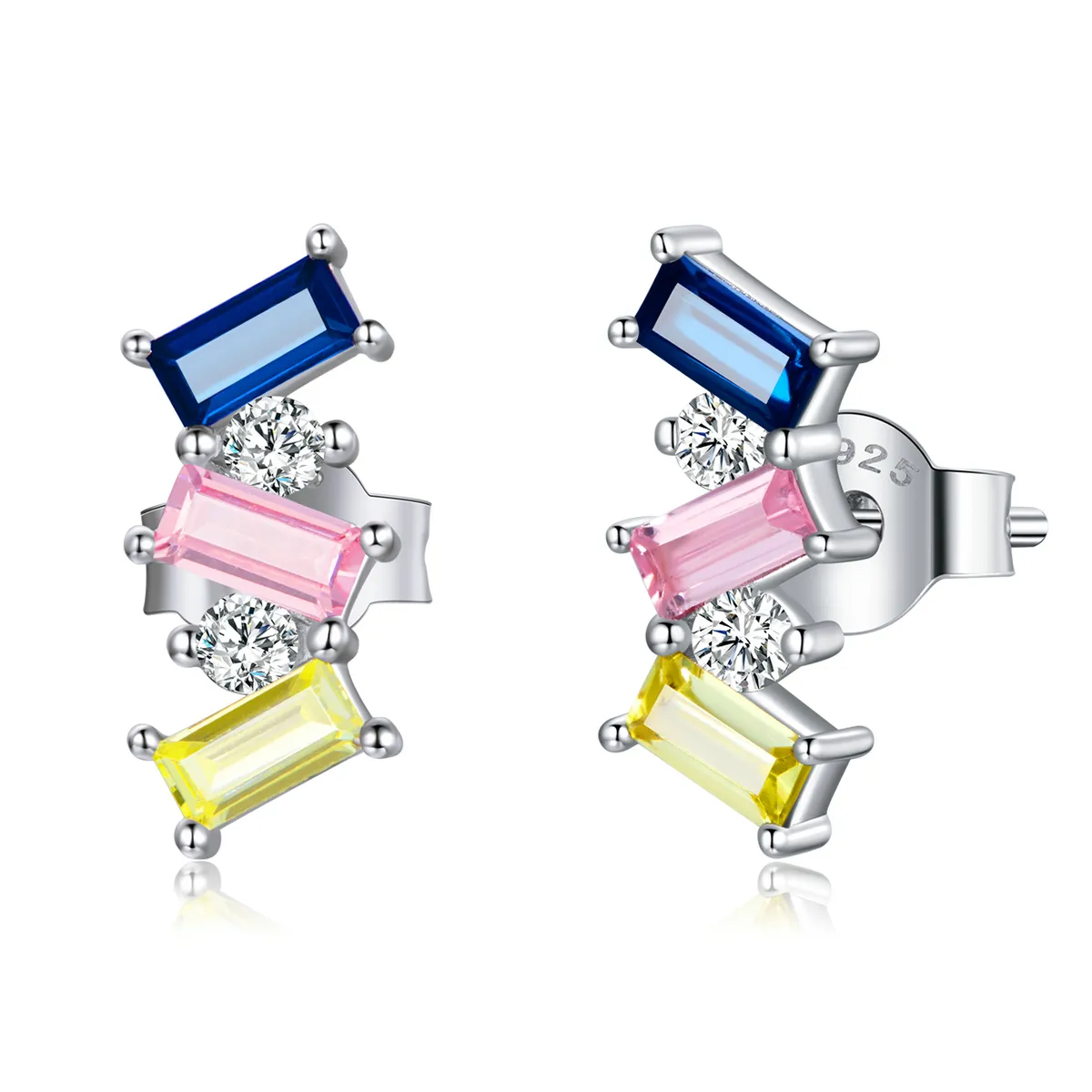 pandora style geometric art stud earrings sce1208