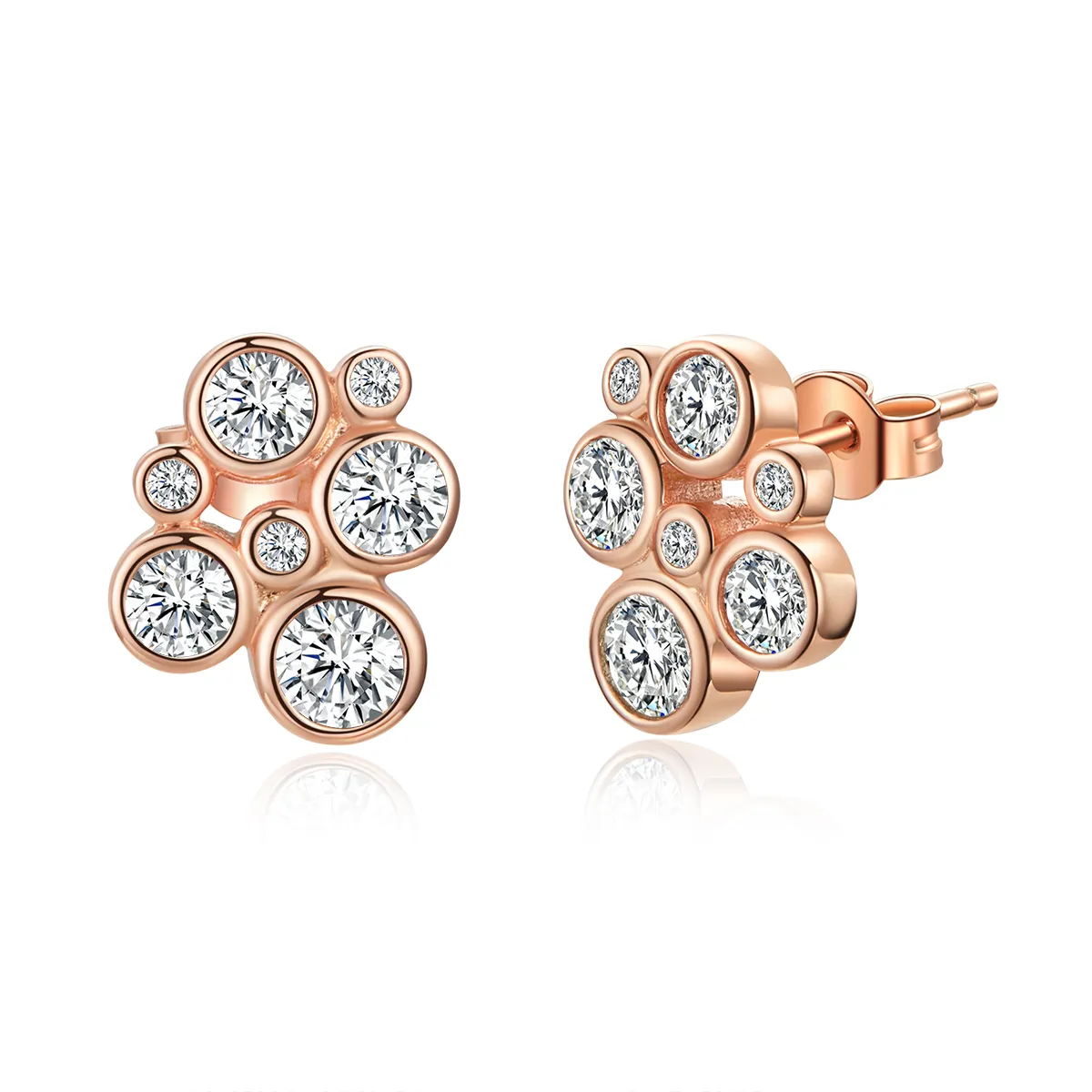 pandora style geometric bubble stud earrings sce810