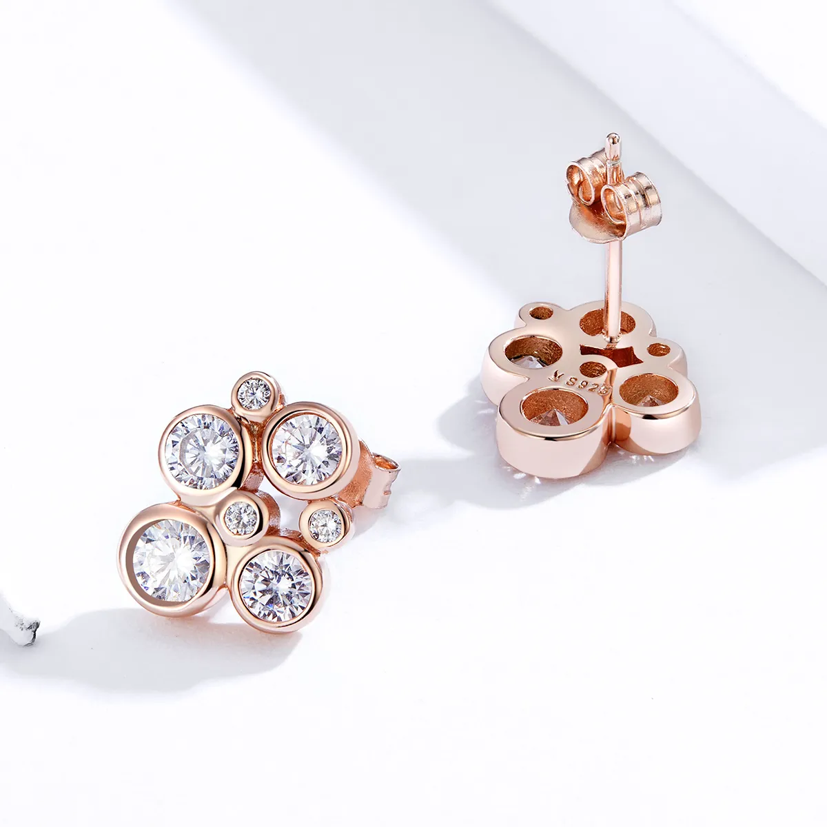 Pandora Style Geometric Bubble Stud Earrings - SCE810