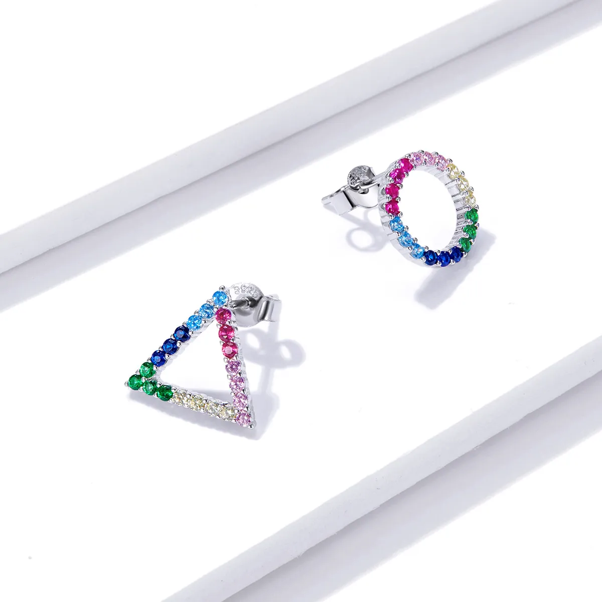 Pandora Style Geometry Stud Earrings - BSE482