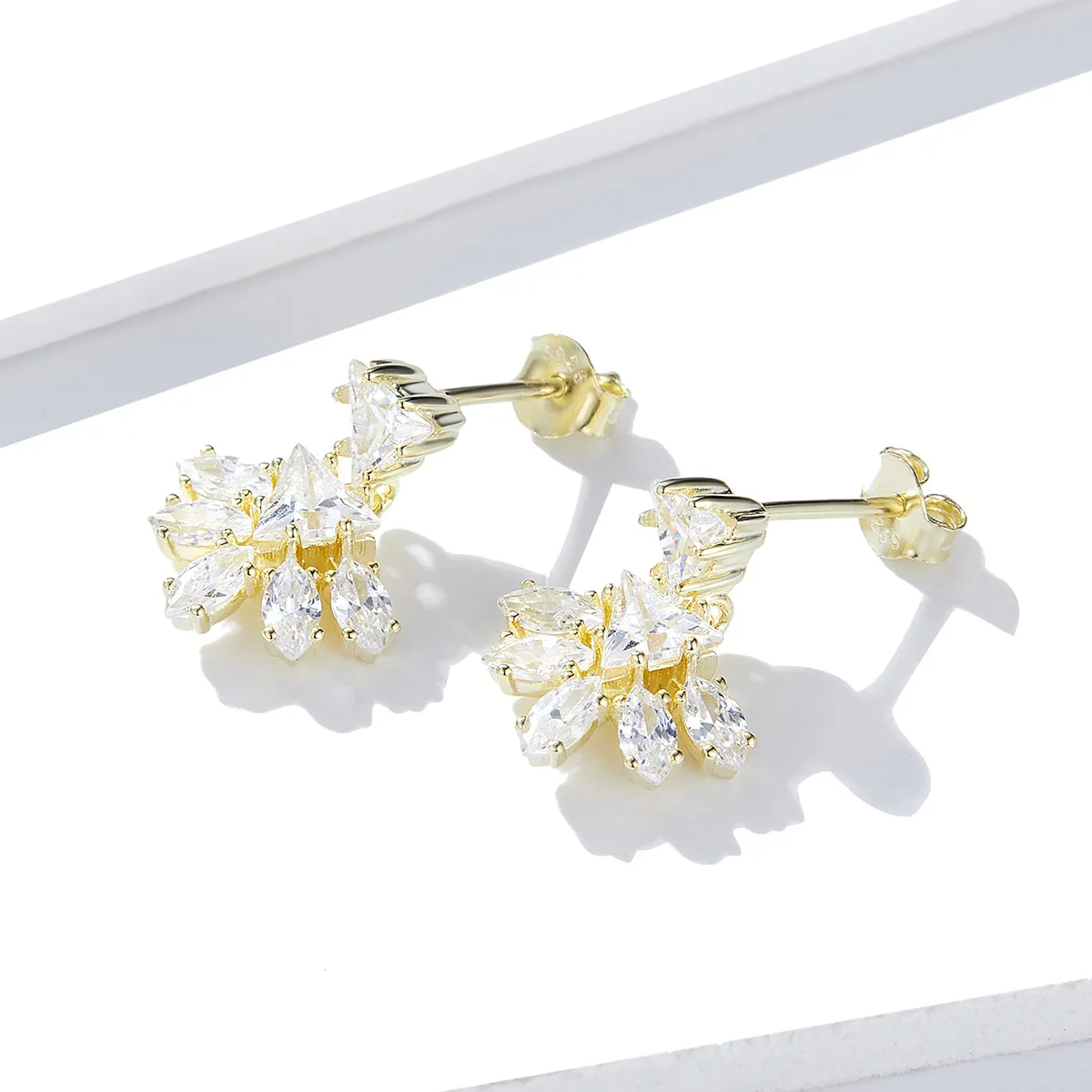 Pandora Style Golden Memories Stud Earrings - BSE226