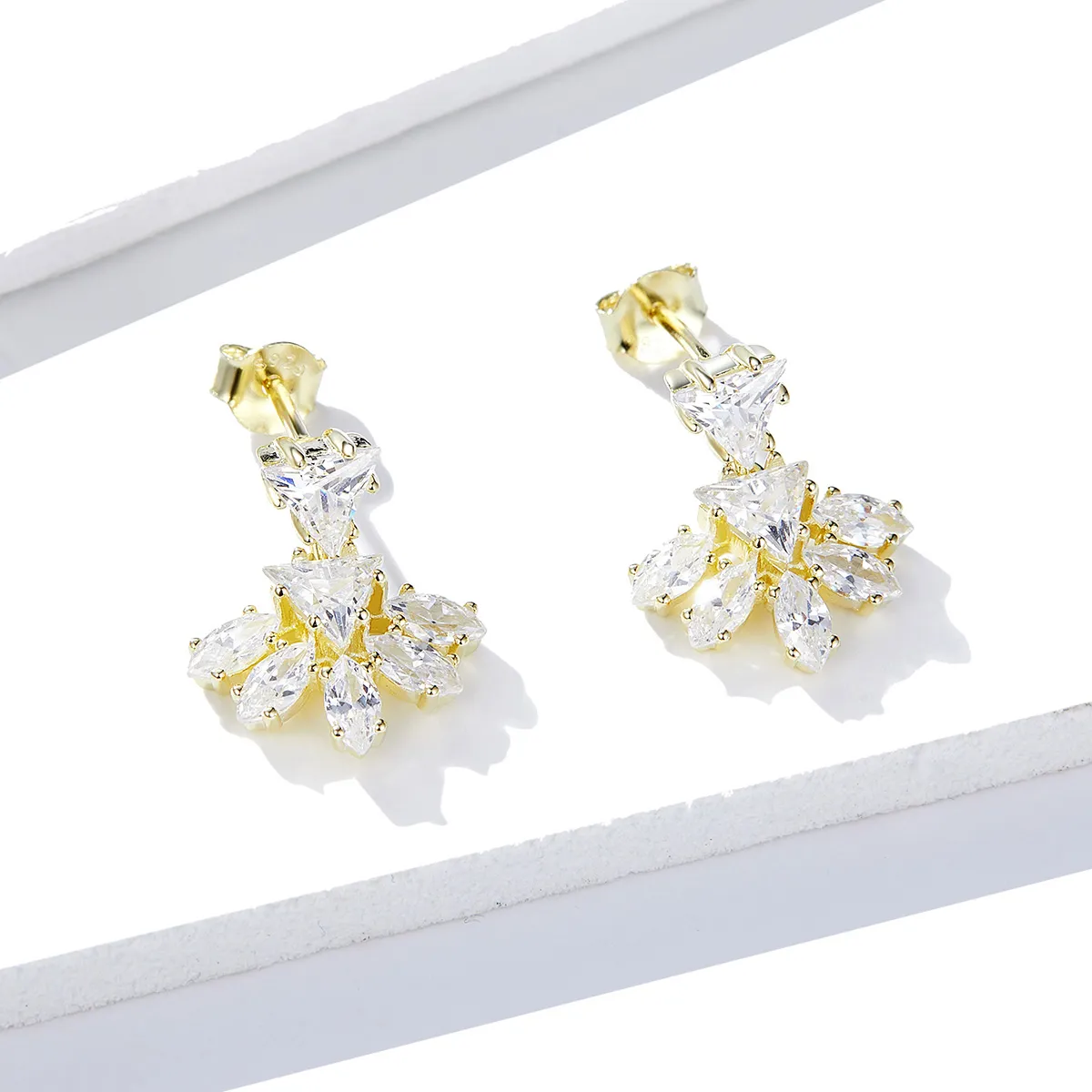 Pandora Style Golden Memories Stud Earrings - BSE226