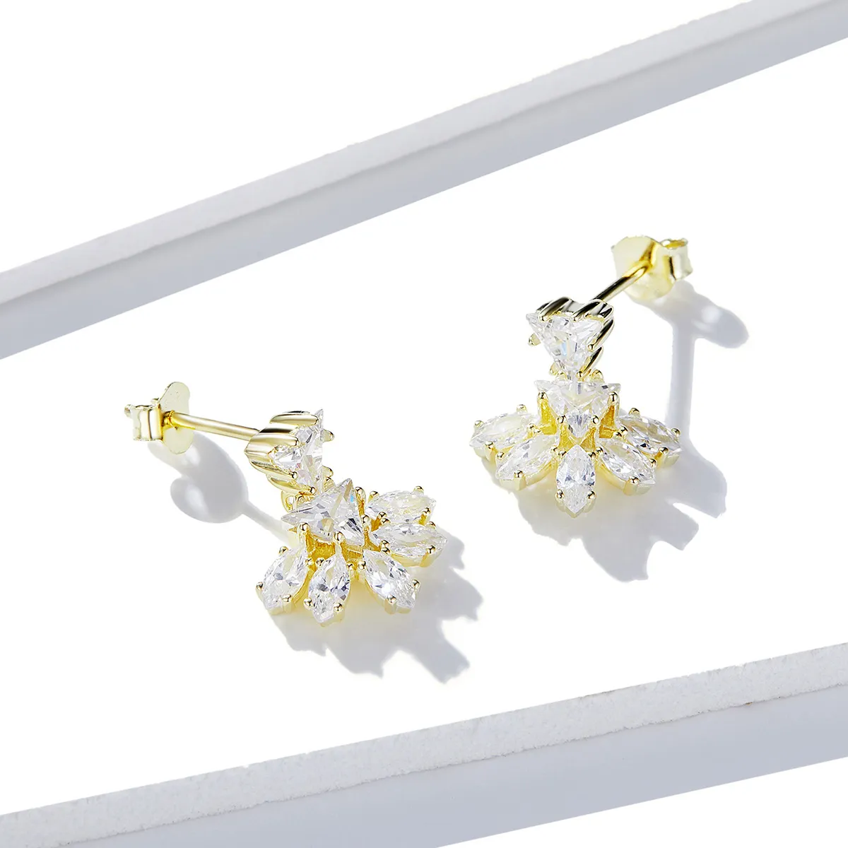 Pandora Style Golden Memories Stud Earrings - BSE226