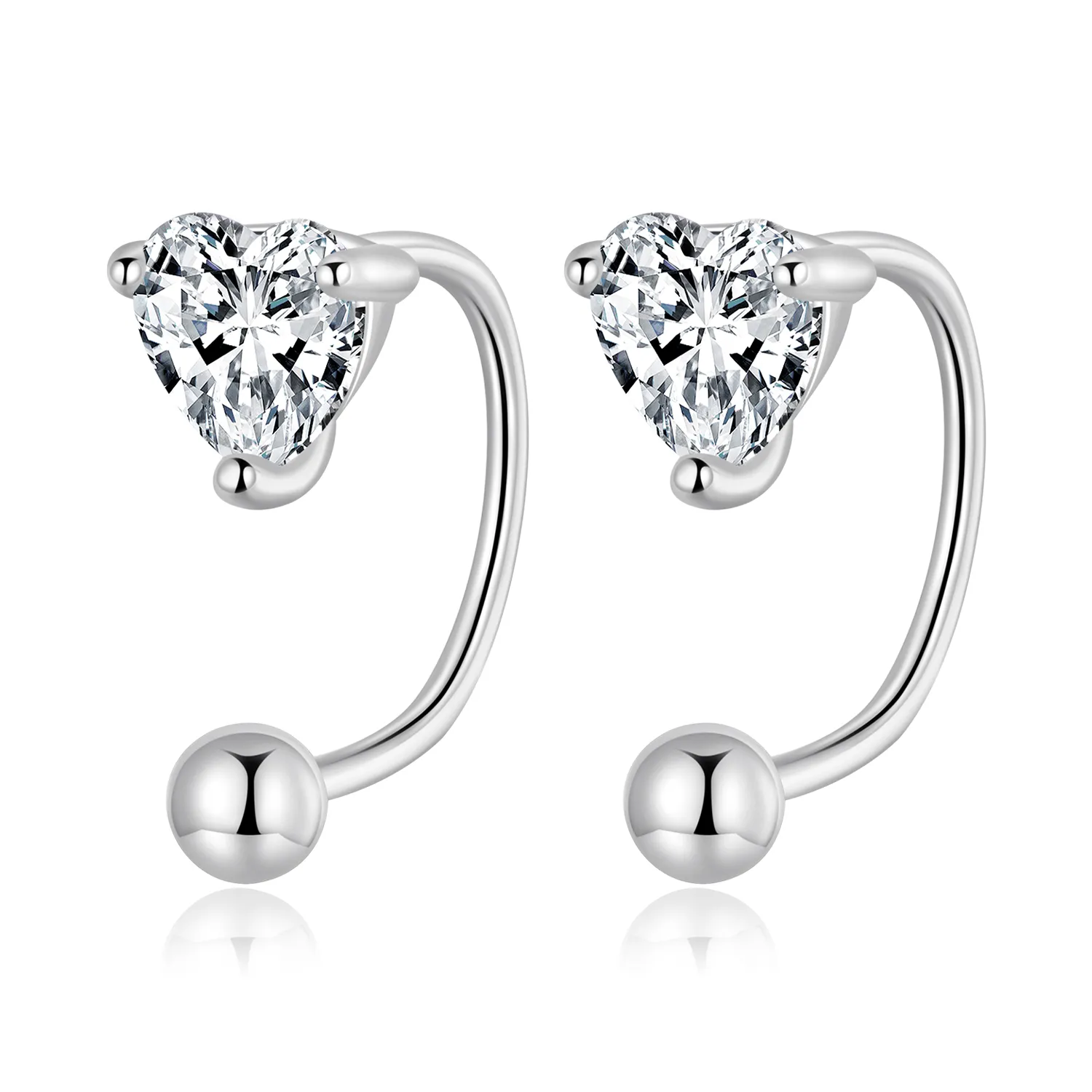 pandora style heart thread stud earrings bse697