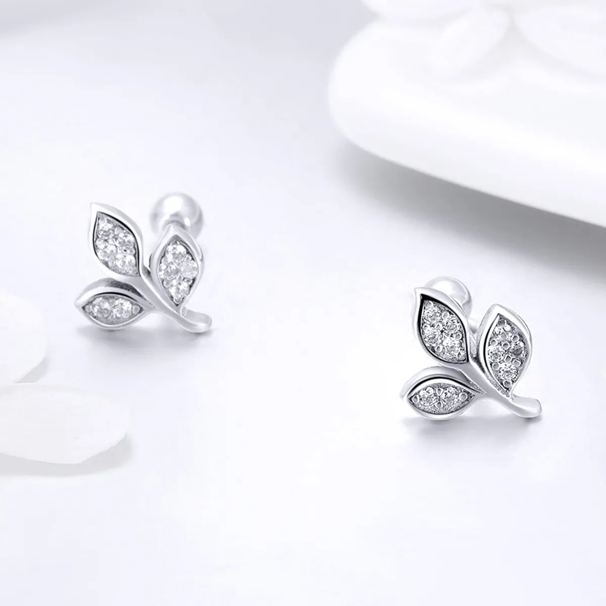 Pandora Style Listening to The Leaves Stud Earrings - SCE431