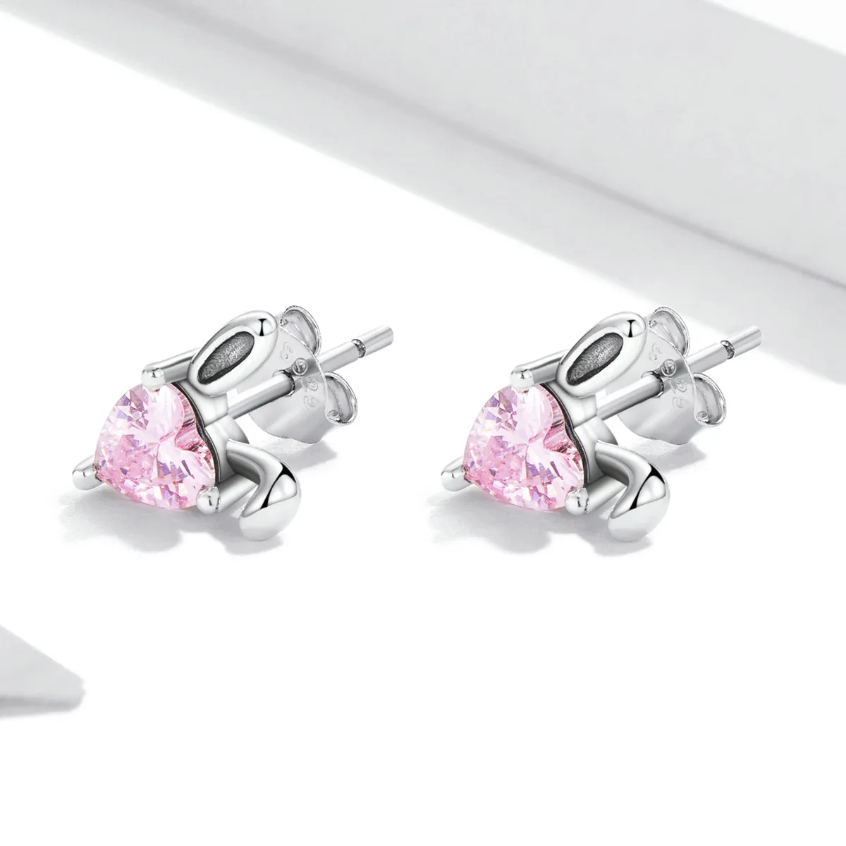 Pandora Style Love Rabbit Ears Stud Earrings - SCE1365