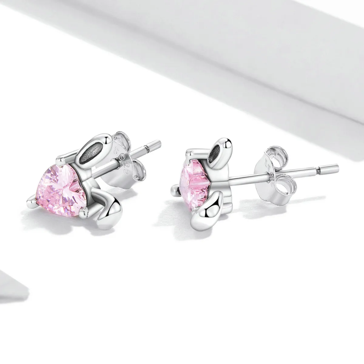 Pandora Style Love Rabbit Ears Stud Earrings - SCE1365