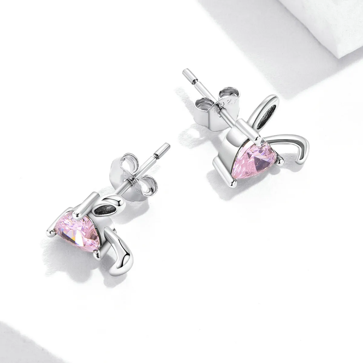 Pandora Style Love Rabbit Ears Stud Earrings - SCE1365