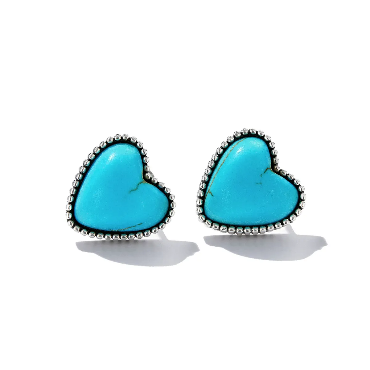 Pandora Style Love Turquoise Stud Earrings - BSE591