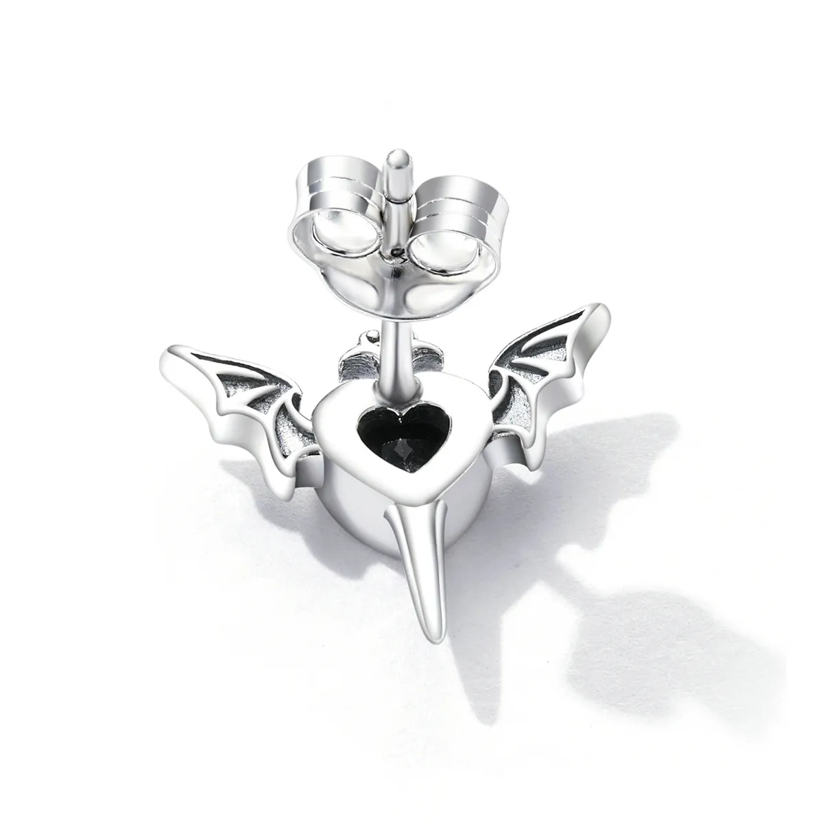 Pandora Style Love Wings Stud Earrings - SCE1179-BK