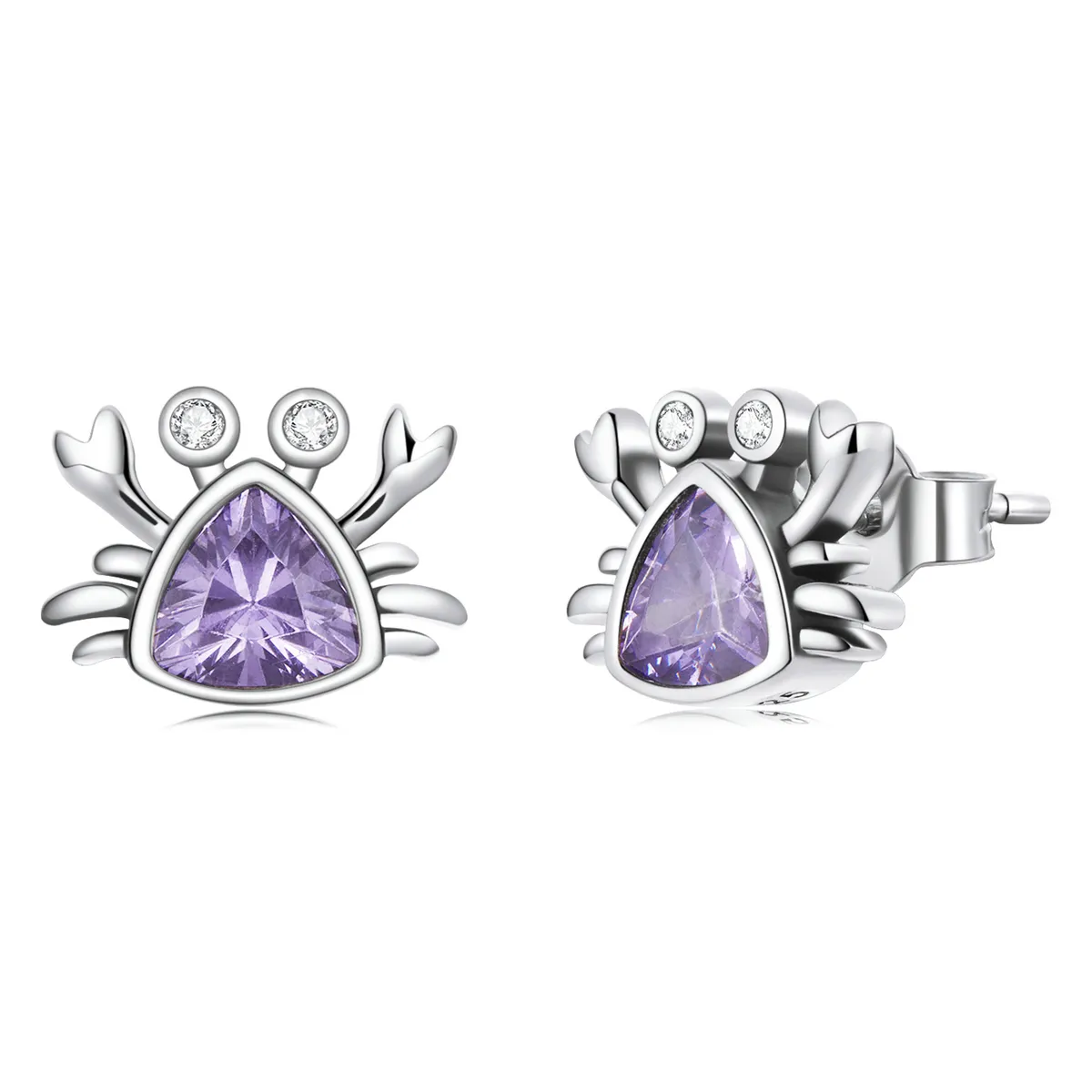 Pandora Style Mini Crab Stud Earrings - BSE572